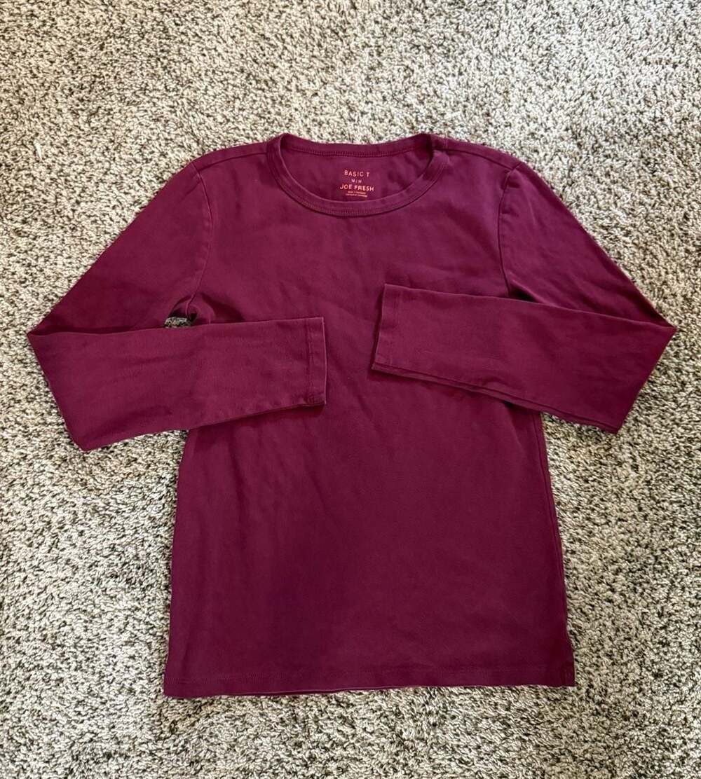 Joe Fresh Basic T Long Sleeve Size M Burgundy
